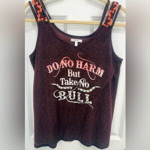 Maurices Maroon Graphic Tank Top
